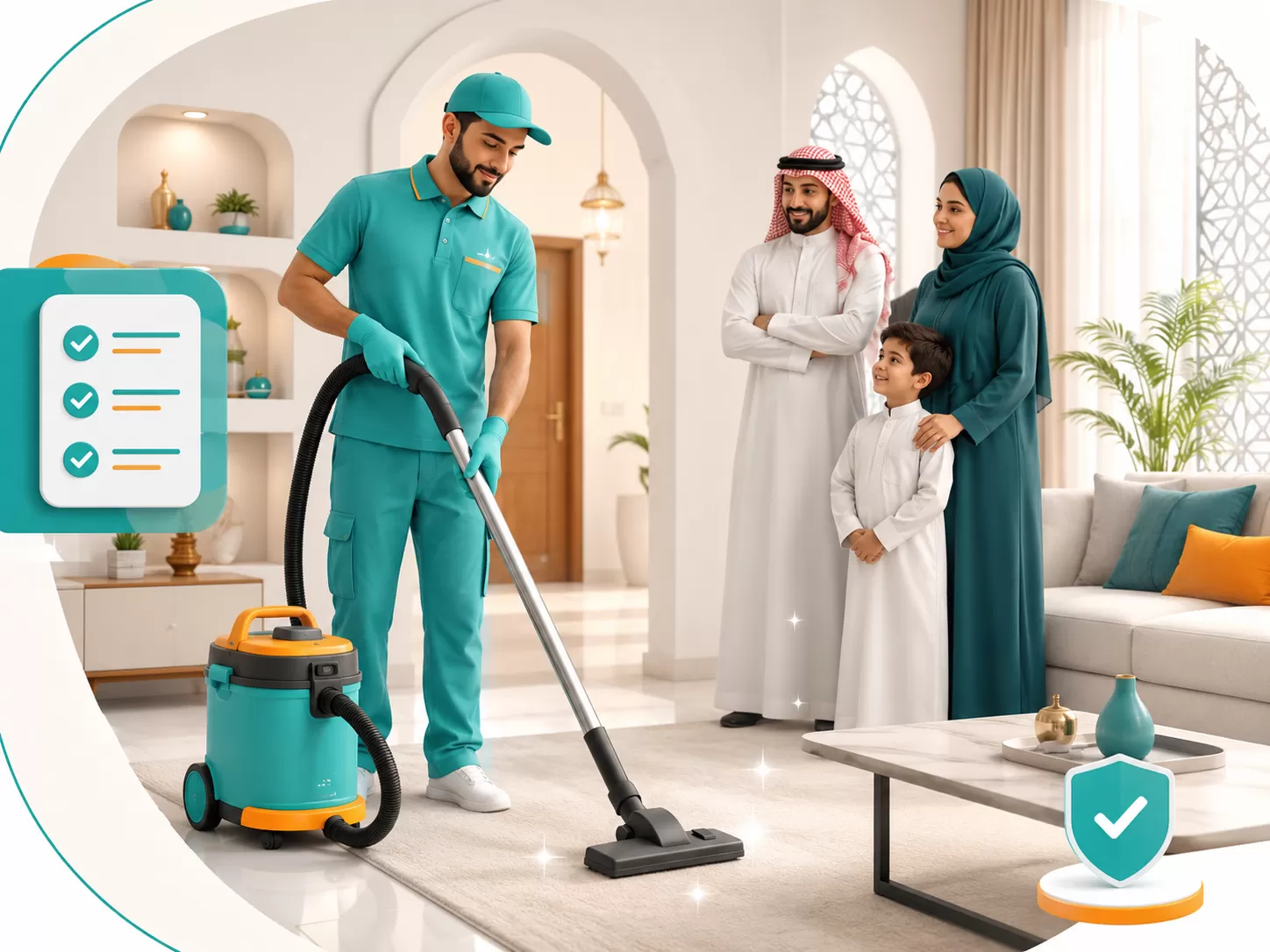 غسيل وتطهير الأرضيات والجدران